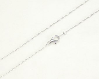 20" long 1mm Necklace Chain Round link trace chain with Lobster clasp Necklace Making Chain Silver plated over brass - Annielov Chain #3