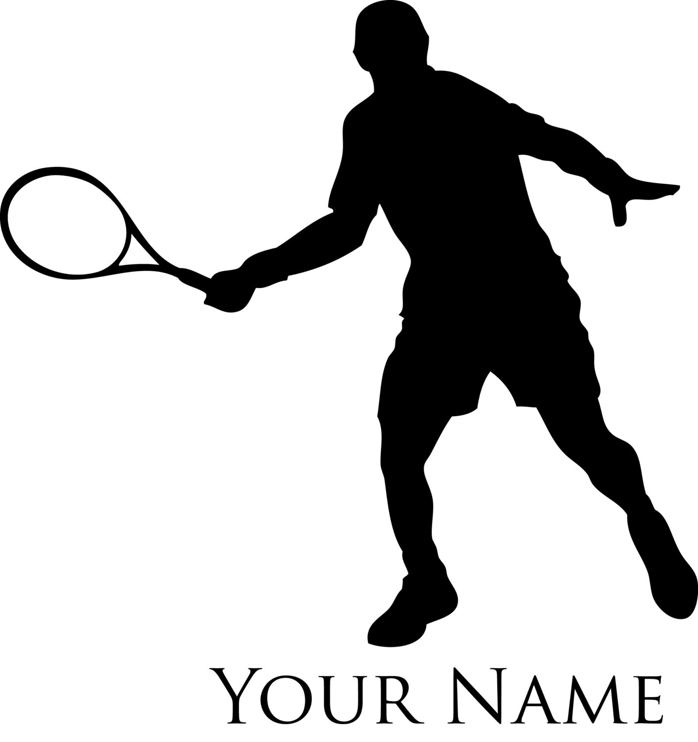 Tennis Male Custom decal sticker with name car by VectorCreations
