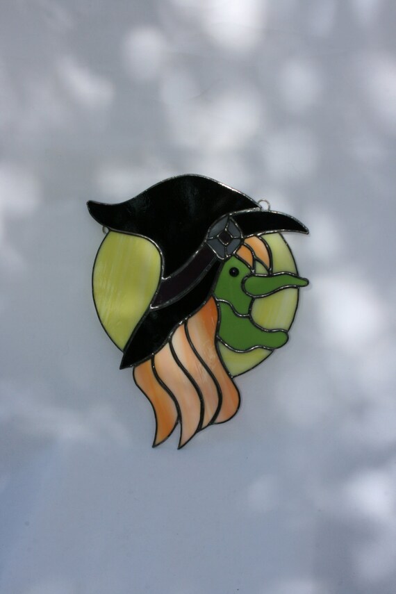 Witch Suncatcher by FiredUpGlassworks on Etsy
