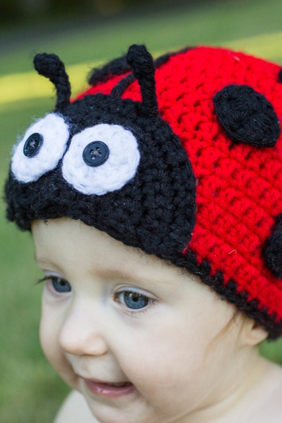 Items similar to Ladybug crochet hat on Etsy