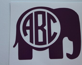 Elephant Monogram Decal