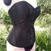 Black Sexy Satin Boned Lace Up Back Top by Alicelingeriestore