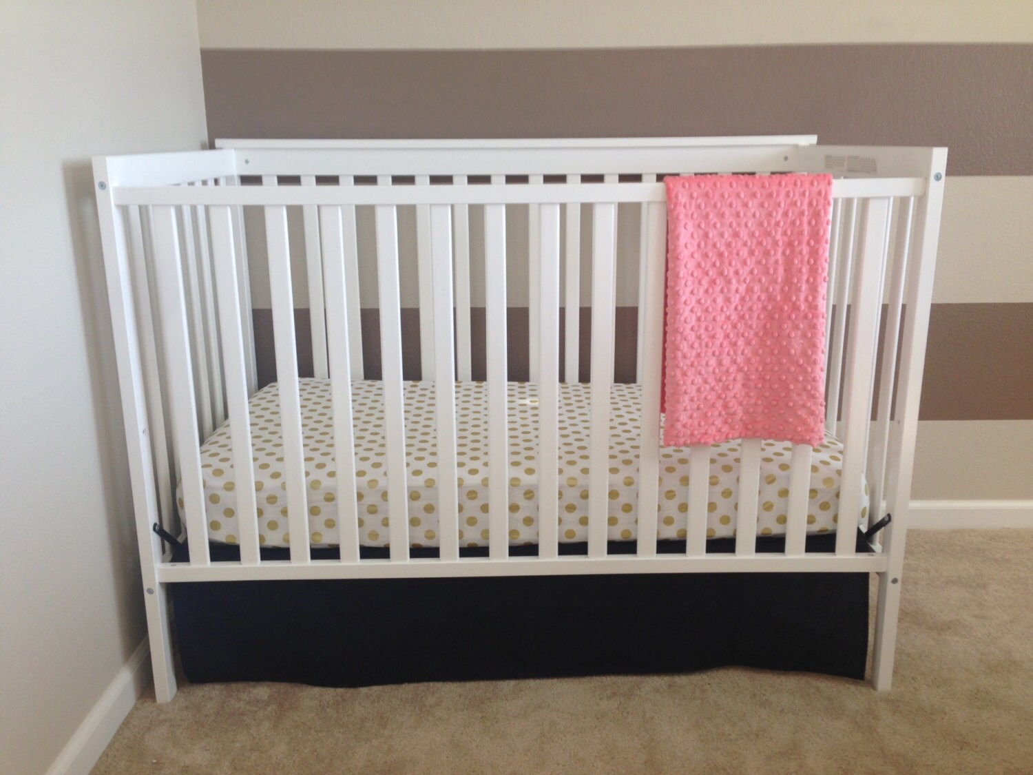 3Sided Crib Skirt Solid Navy