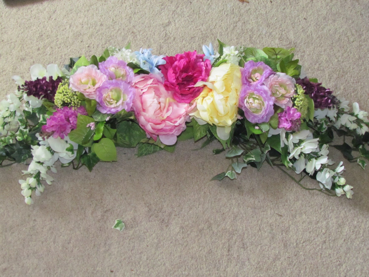 Custom Designed Swag and Mantel Floral Arrangement