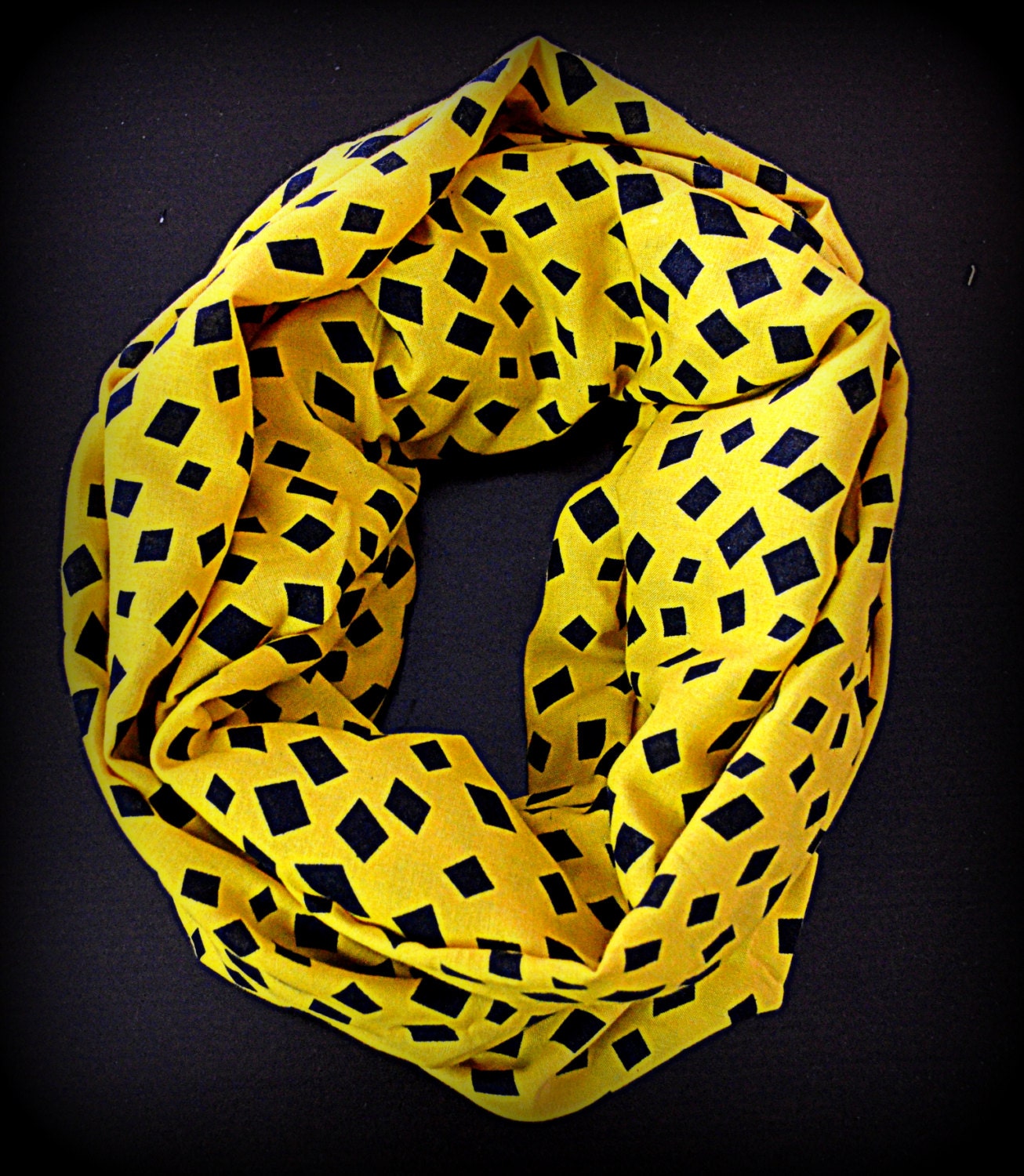 Black & Yellow Infinity Scarf Black and Yellow Scarf Iowa