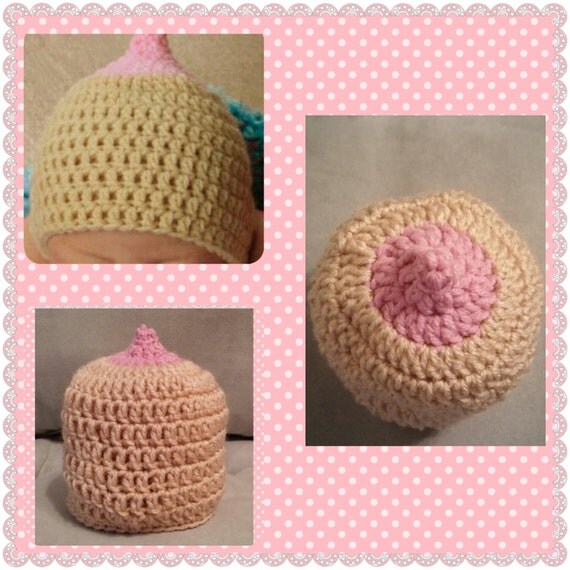 Crochet Boob Beanie Boobie Beanie Breast Beanie Nipple
