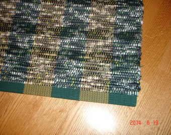 Hand woven rag rug, bedroom rugs, green rugs, large floor rugs, rug runners, green rugs, small rugs, hallway rugs, handwoven rugs, rag rugs