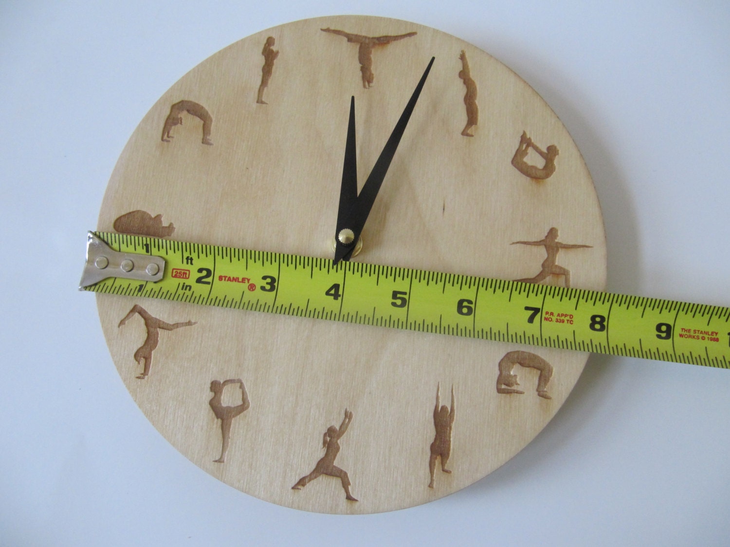 yoga clock yoga yoga wall clock wood wall clock wall