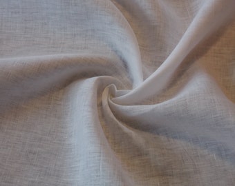 Light-weight White Linen fabric by the yard