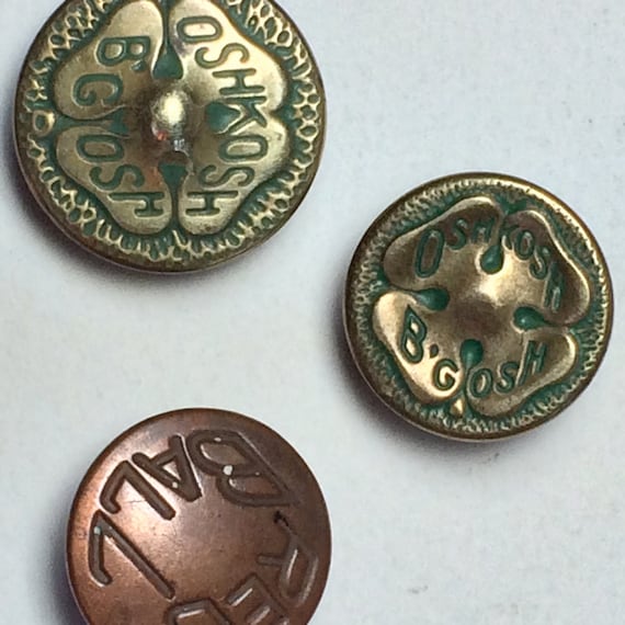 SALE Medium and Small OshKosh Rivet Shank Buttons