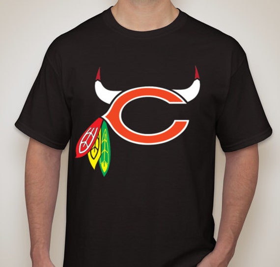 Chicago Sports Bears/Bulls/Blackhawks Combo T-Shirt by RollinTs