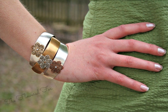 The Flowered Fox Bridal Cuff Bracelet