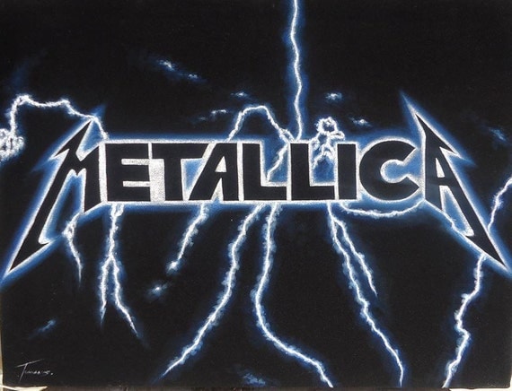 Metallica ride the lightning black velvet oil painting