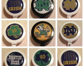 Notre Dame Fighting Irish ID Badge Name Tag Holder Retractable Reel Perfect For Nurse, RN, CNA, Teacher, Billard Player, Sports