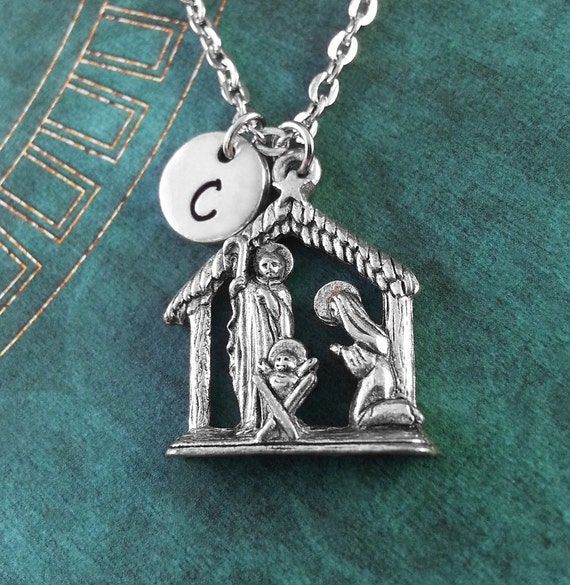 Nativity Necklace Personalized Necklace Nativity Scene