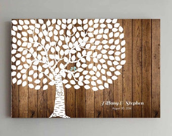Wedding Guest Book Wood - 200 Guests - Wedding Tree Wedding Guestbook Alternative Guestbook Poster Wedding Guestbook Poster - Wood design