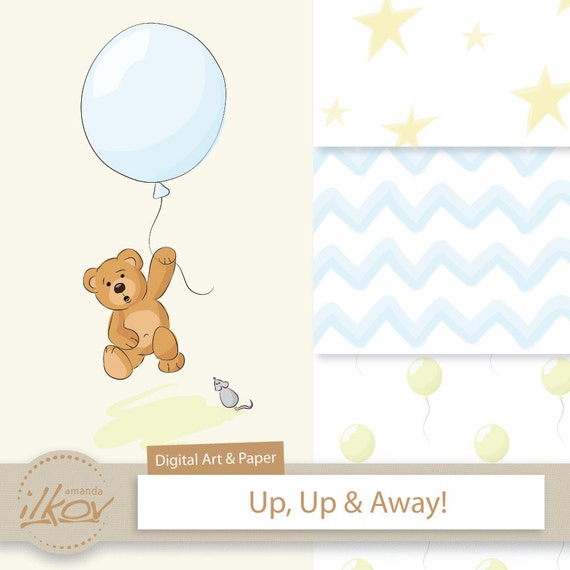 teddy bear holding balloons clipart - photo #4