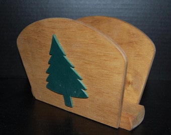 Birch Wooden Napkin Holder with Shape Handmade in Vermont Kitchen and Dining Organization