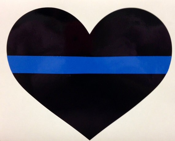 Items Similar To THIN BLUE LINE Heart Vinyl Decal On Etsy   Il 570xN.648391630 Hkiz 