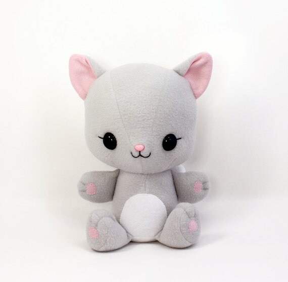 plush grey cat