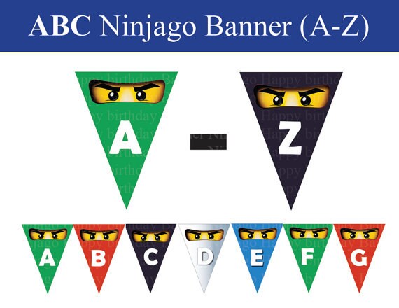 Instant DL Ninjago banner A-Z All letters are included