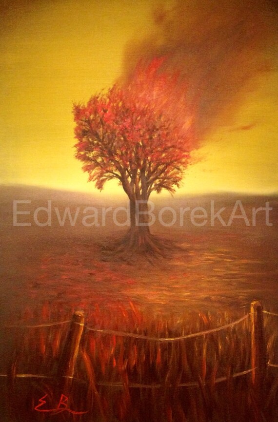 Burning Tree Oil Painting