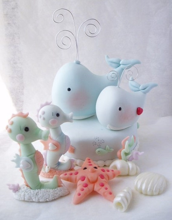 Whale And Baby Whale Cake Topper Or Decoration Ballena Y