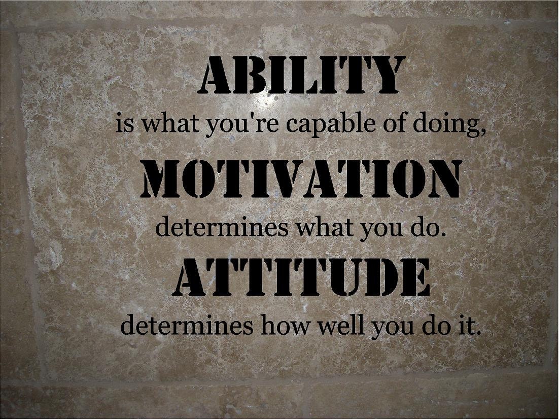 Ability...Motivation...Attitude... vinyl wall decal class