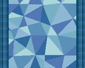 MOSAIC BLU / mosaique bleu- Counted cross stitch pattern /grille point de croix ,Cross Stitch PDF, Instant download , free shipping