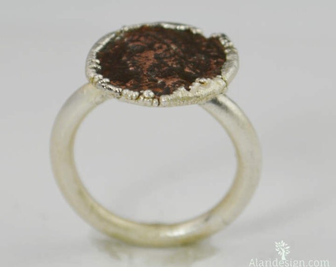 Genuine Roman Coin Ring in Silver, Roman Coin Ring, Electroformed, Coin Ring, Ancient Coin Ring, Ancient Roman Coin Ring, Ancient Coin Ring