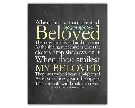 My beloved poem print wedding gift for couple by iamawakened