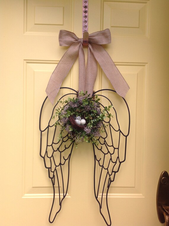 Items similar to Beautiful metal angel wings door or wall arrangement