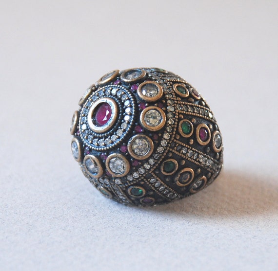 Turkish Ring Traditional Ottoman 925 Sterling Silver Ring With
