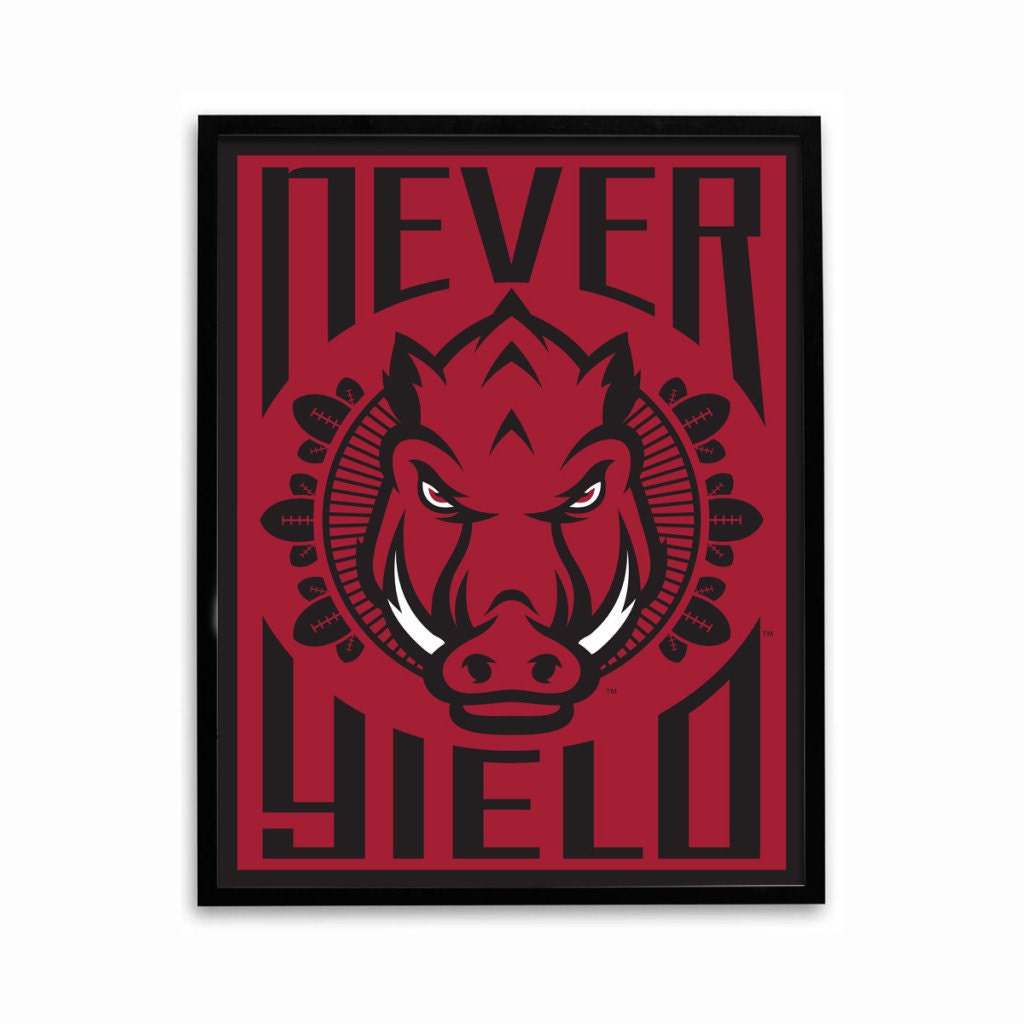 Arkansas Razorbacks Football Poster Pop Art by SportPostersUSA