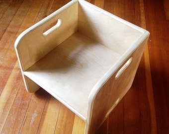 Personalized Handmade Kid's Step Stool Chair Cubby With Handles