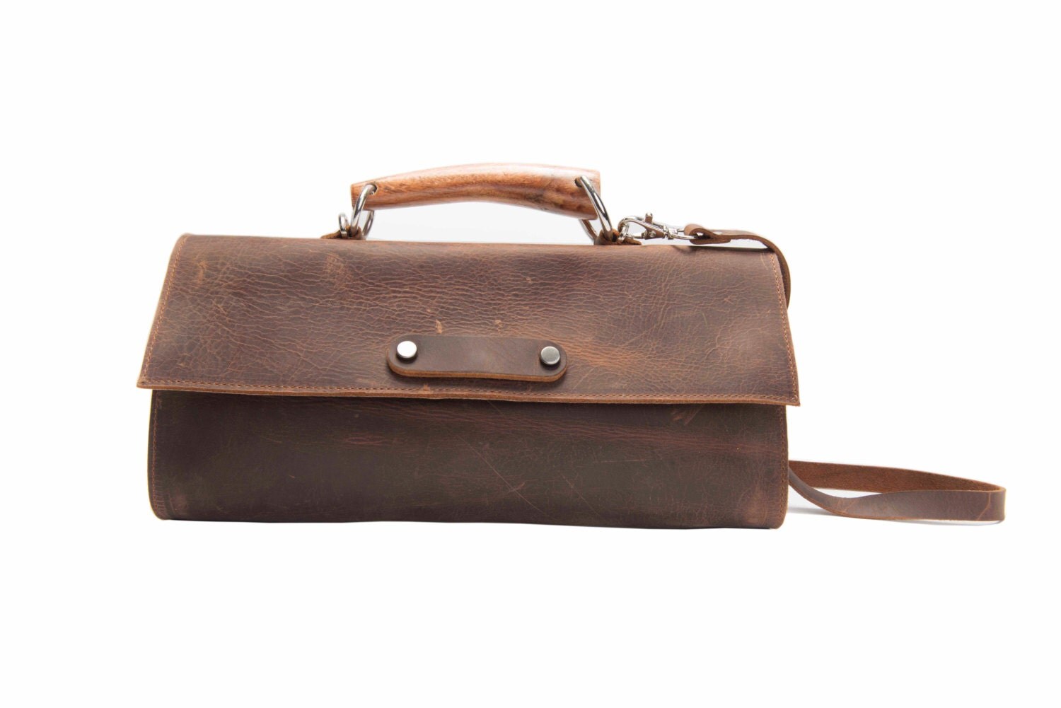 Brown Leather Clutch / Women Purse / Shoulder Bag / Crossbody