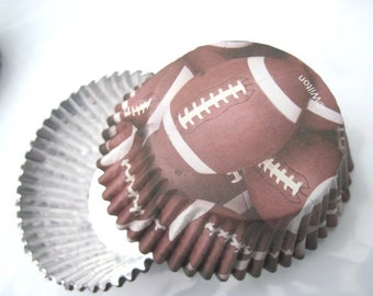 Football Cupcake - Cupcake Papers - Traditional Size - Football Party - Football theme - Super Bowl - Sports