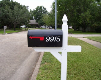Mailbox number vinyl decal- set of 2, vinyl numbers, number stickers, mailbox decal