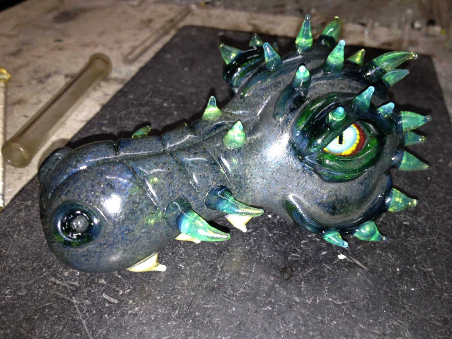 Glass Dragon Head Pipe By Kalebfolckglass On Etsy