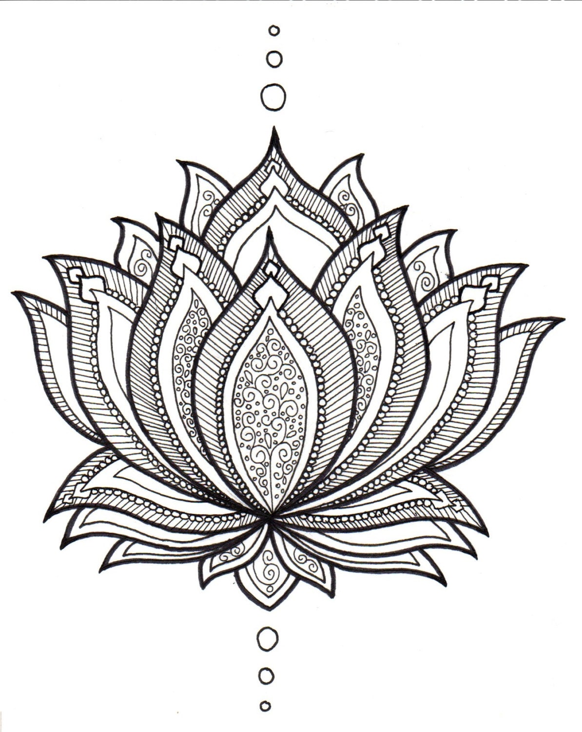 Items Similar To Water Lily Mandala Black And White Print On Etsy 3413