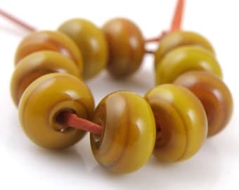 650 Relish Made to Order SRA Lampwork Handmade Artisan Glass Spacer Beads Set of 10 5x9mm