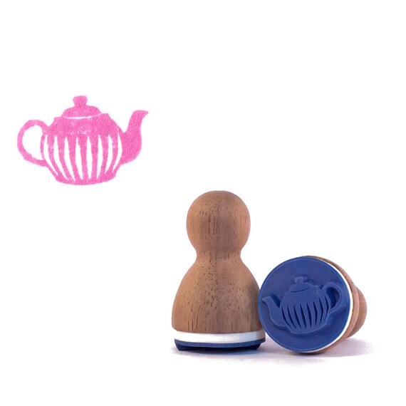 Teapot rubber stamp by PaperAntDesign on Etsy