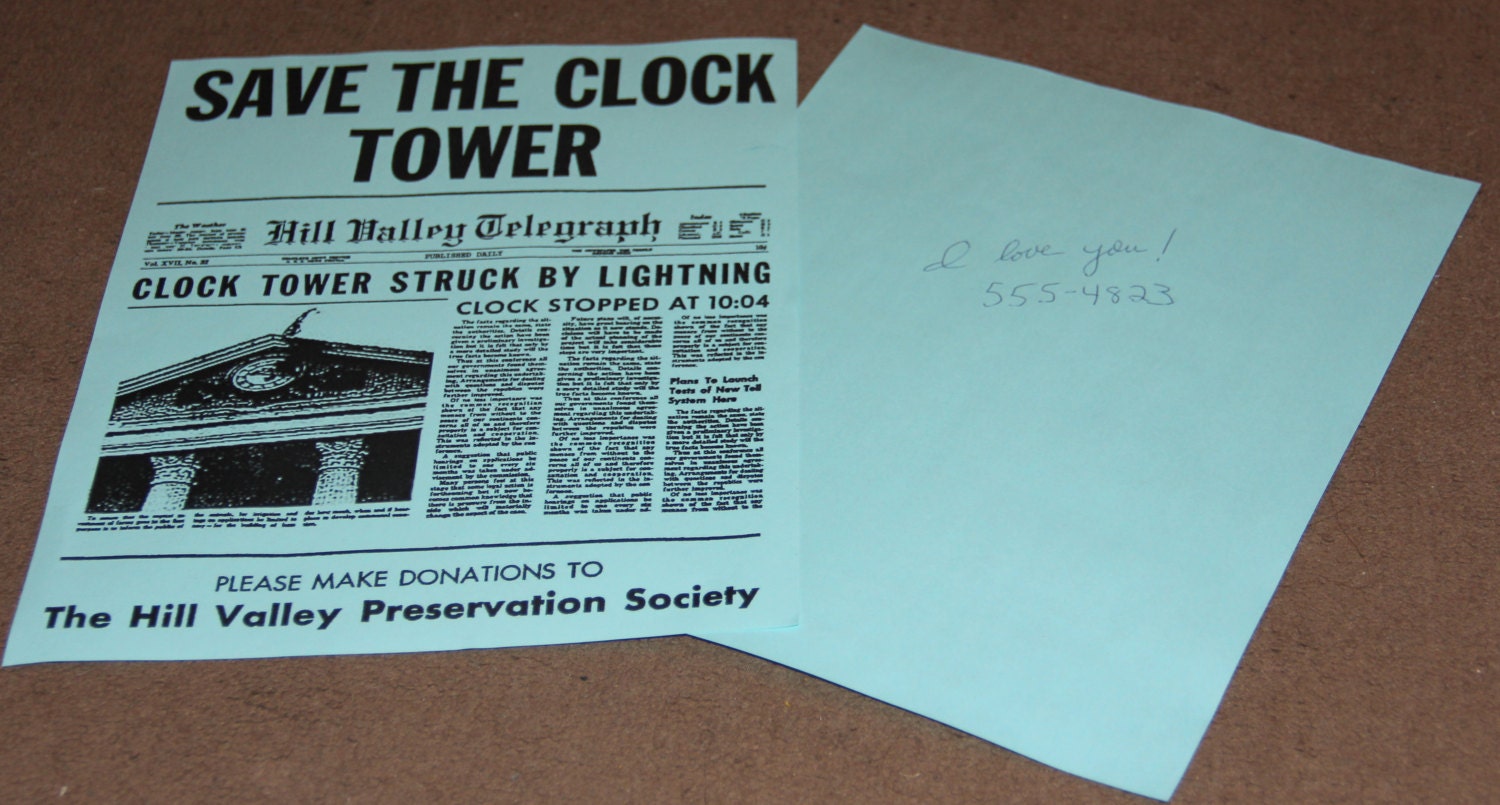 BTTF Back to the Future Save the Clock Tower Flyer