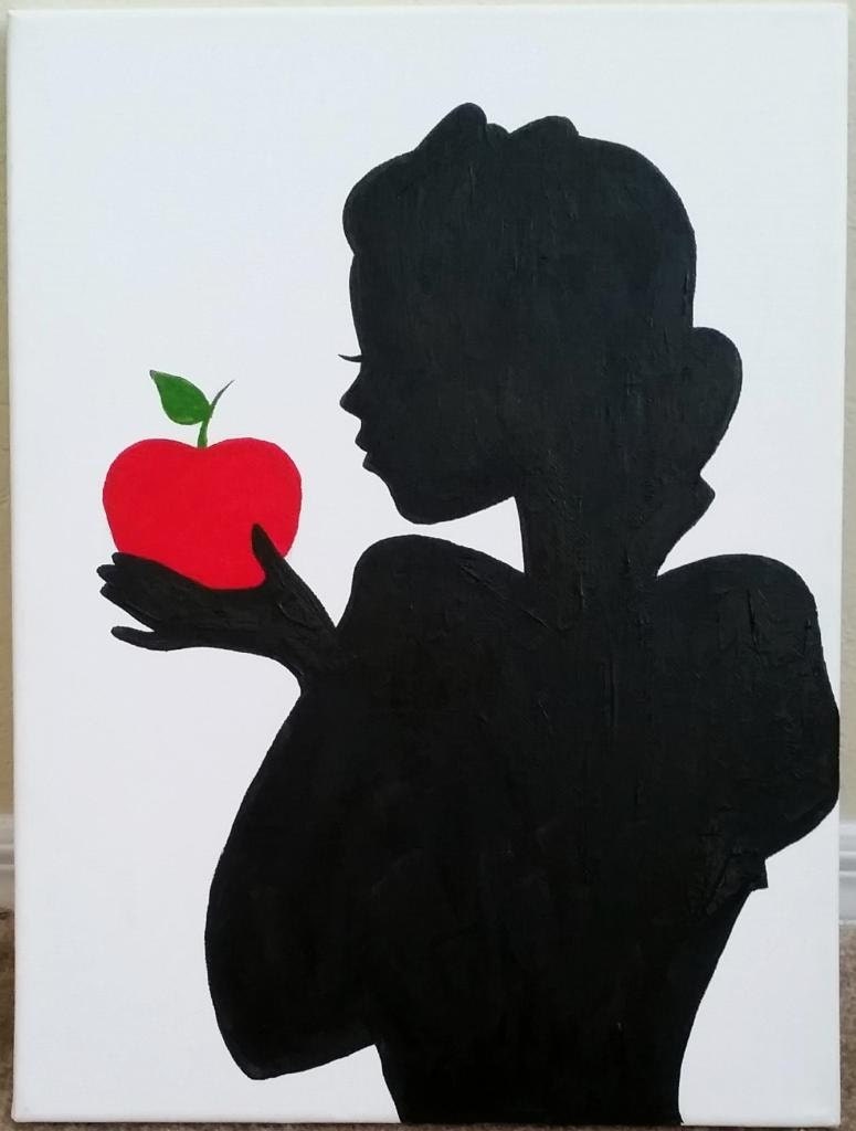 Download Items similar to Snow White Silhouette Painting on Etsy