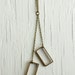 Geometric rectangle necklace with raw brass pendants on a long chain, geometric jewelry