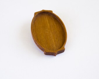 Larger hardwood No laser bezel setting - Mahogany - 34 x 52 mm cavity - (C1-M)