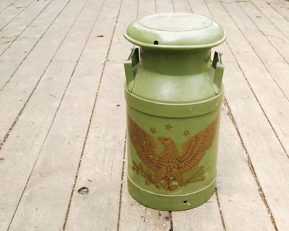 Antique Milk Can Milk Jug Farm Home Decor Avocado Green Eagle Antique Milk Can Milk Jug Farm Home Decor Avocado Green Eagle