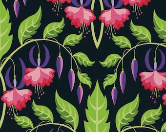 Jane Sassaman Fuchsia Flower Rose fabric 1 yard