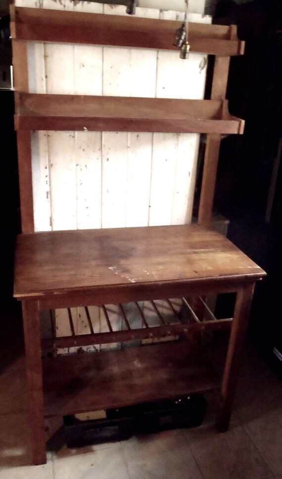 Vintage Solid Wood Postal Sorting Table