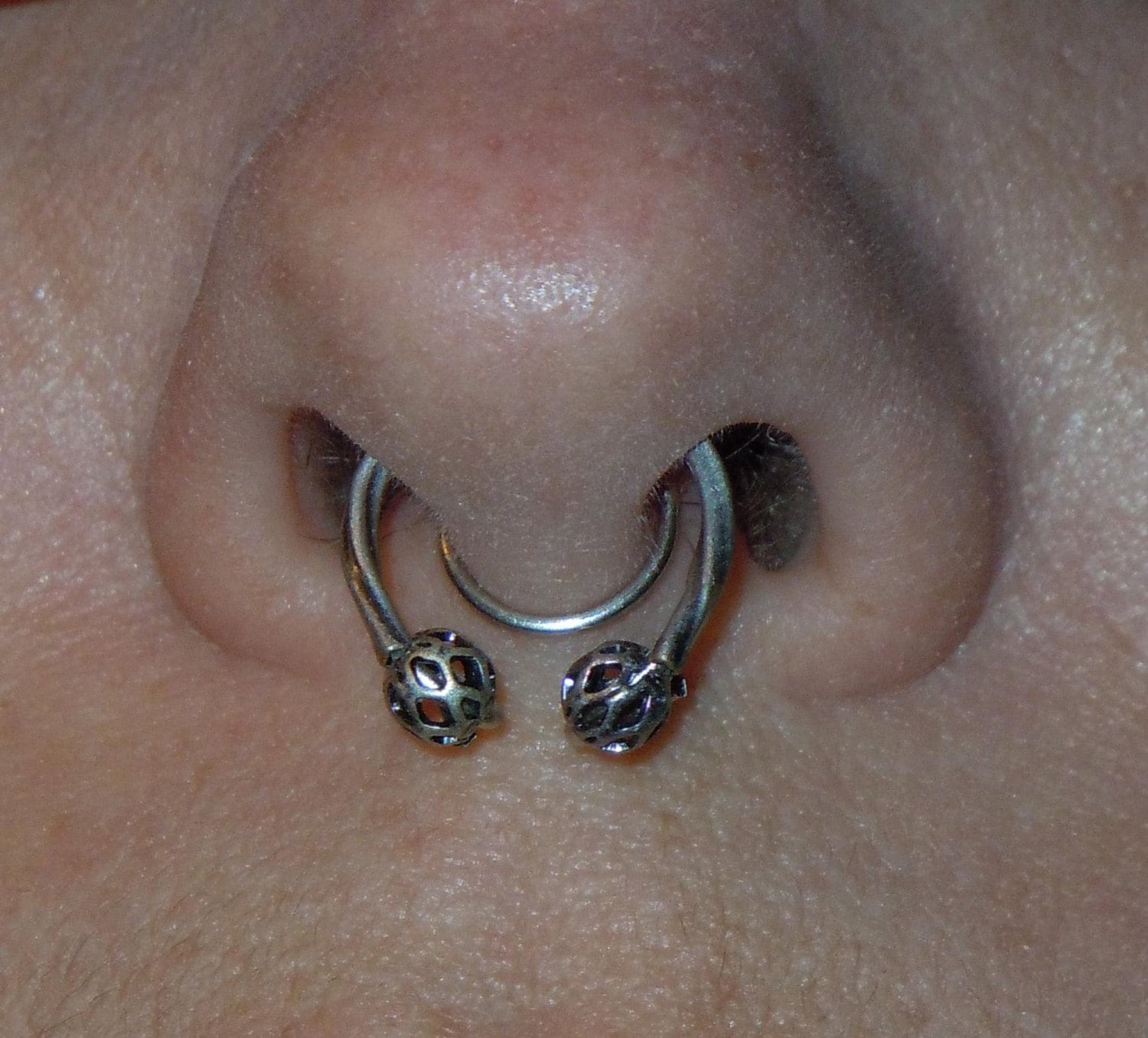 Horseshoe Style Fake Septum Ring Antiqued by EfflorescenceJewelry